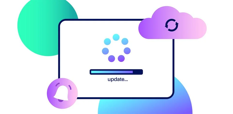 System update concept 스톡 일러스트