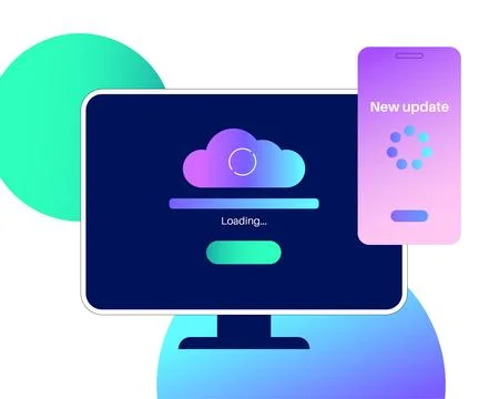 System update concept 스톡 일러스트