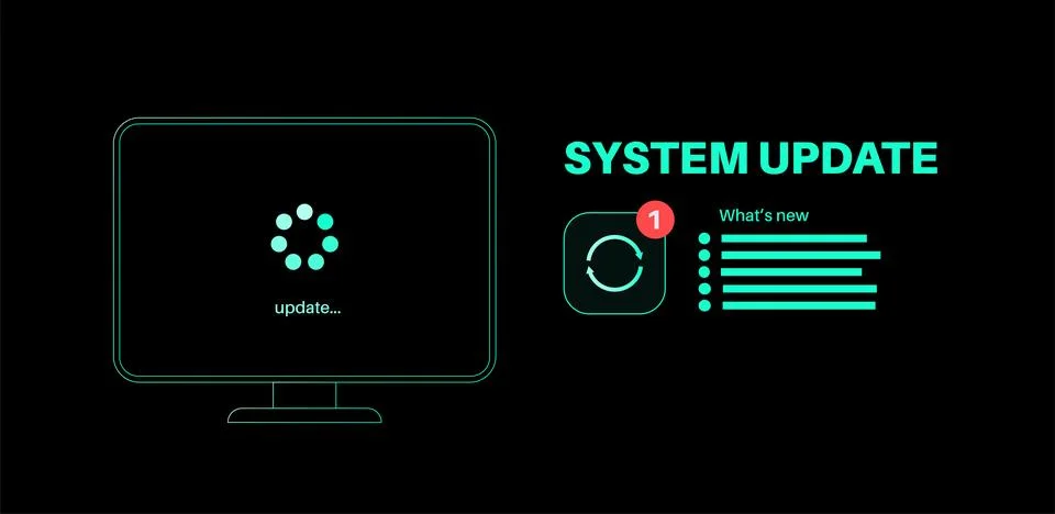 System update concept 스톡 일러스트