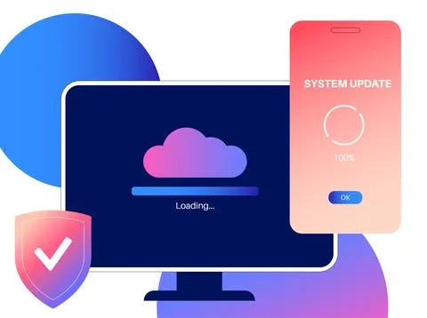 System update concept 스톡 일러스트