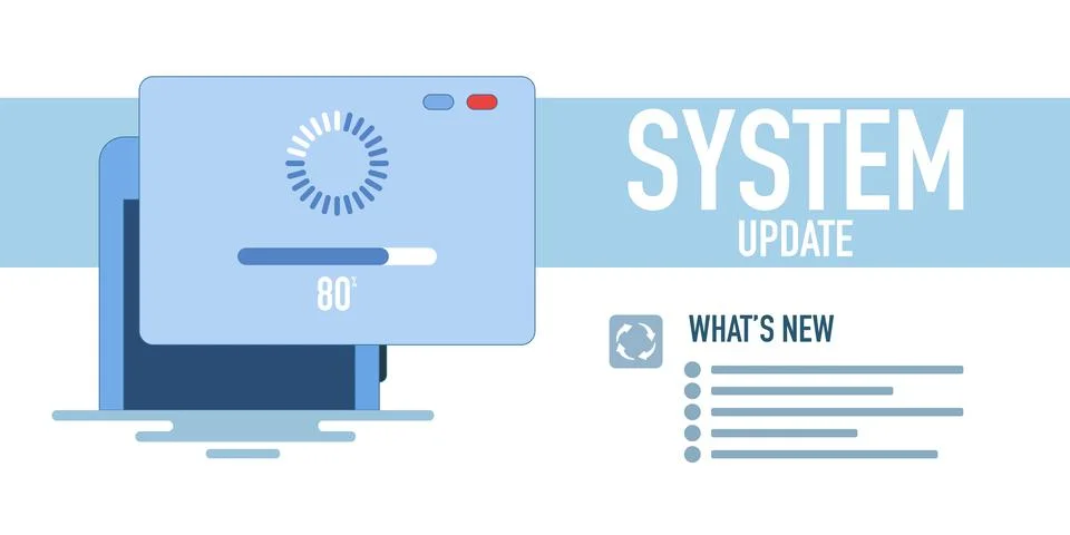 System update concept improves performance Stock Illustration