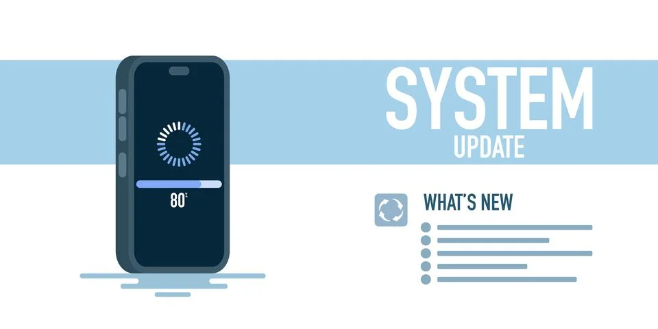 System update concept improves performance Illustrazione stock