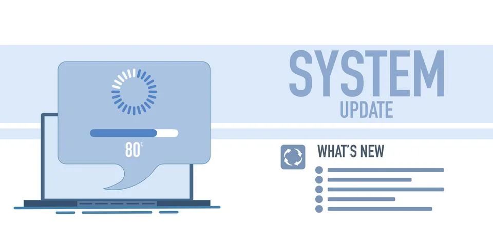 System update concept improves performance Stock Illustration