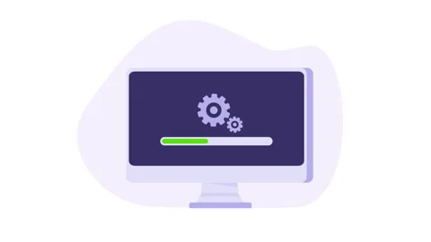 System Update Concept. Software Upgrade, Installation and Digital Technology Stock Footage 347886962