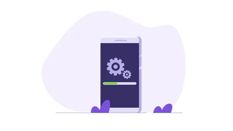 System Update Concept. Software Upgrade, Installation and Digital Technology Stock Footage 347886970