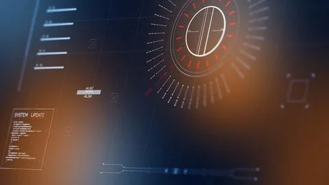 System update display showing data from facial recognition and surveillance Stock Illustration