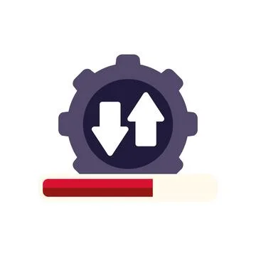 System update downloading process with synchronization progress bar 스톡 일러스트