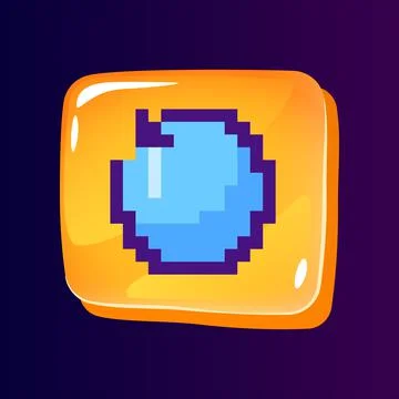 System update glossy ui button with pixelated color icon Ilustración de archivo