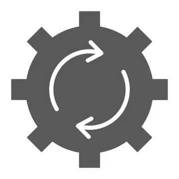 System update glyph icon, data and analytics Stock Illustration