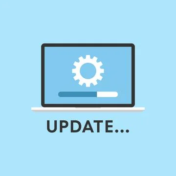System update icon in flat style. Software upgrade vector illustration on iso 스톡 일러스트