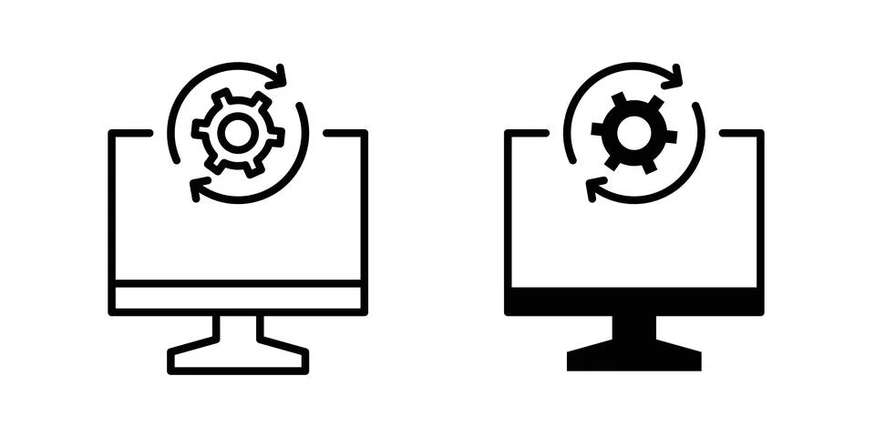 System update icon illustration. Pixel perfect vector graphics 스톡 일러스트