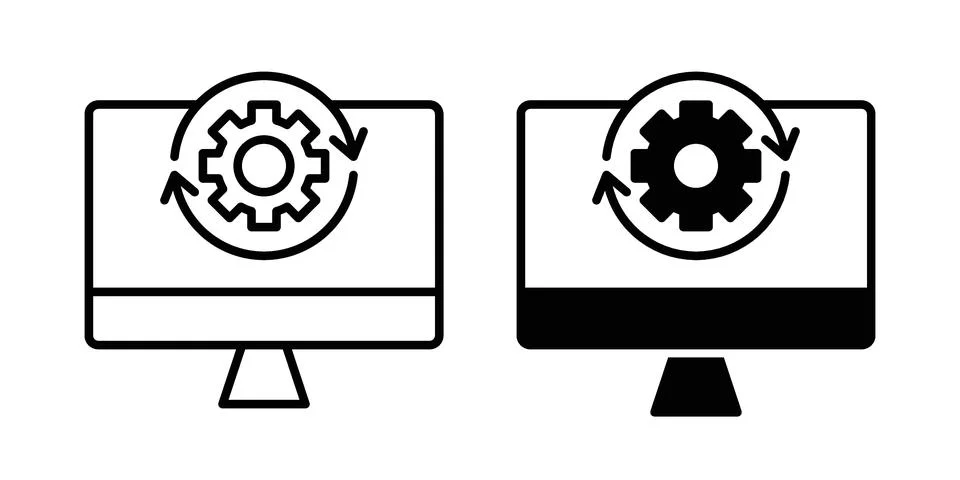 System update icon or illustration vector symbols イラスト素材