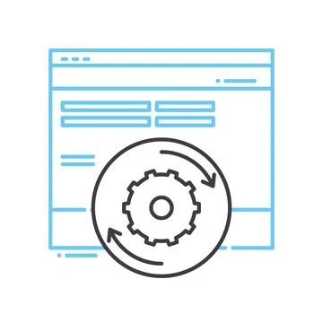 System update line icon, outline symbol, vector illustration, concept sign Stock Illustration