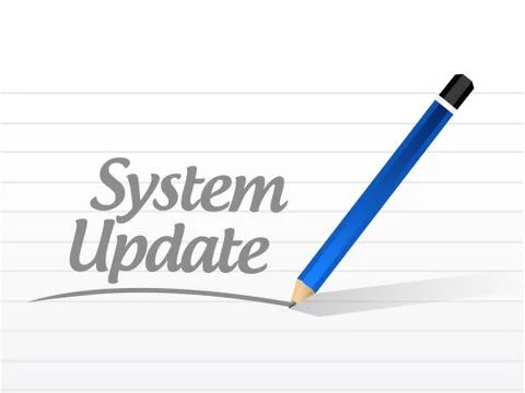 System update message sign concept Stock Illustration