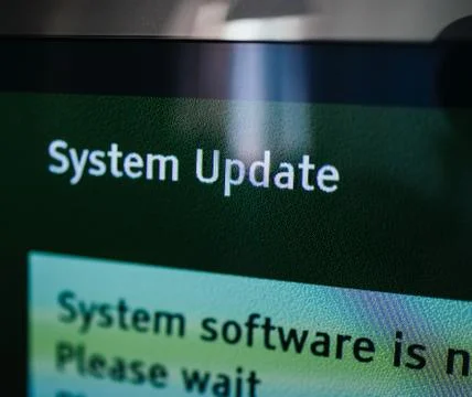System update on new tv set Stockfoto's