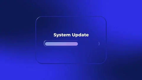 System Update Progress Bar Animation on Blue Background. Stock Footage 339208573