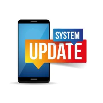 System update sign label Stock Illustration