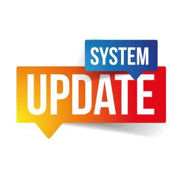 System update sign label Stock Illustration