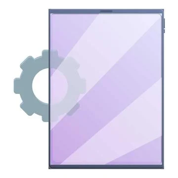 System update tablet icon, cartoon style 스톡 일러스트