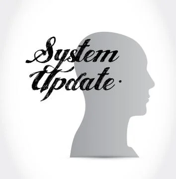 System update thinking brain sign concept Stock Illustration
