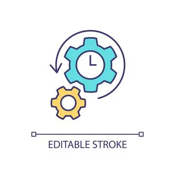 System update time RGB color icon Stock Illustration