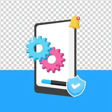 System update update concept, install update process on blank background Stock Illustration