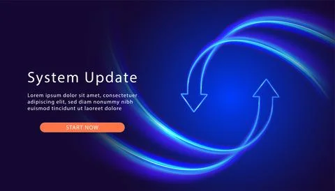 System Update. Upgrade Software version concept. Computer Program Upgrade Stock Illustration