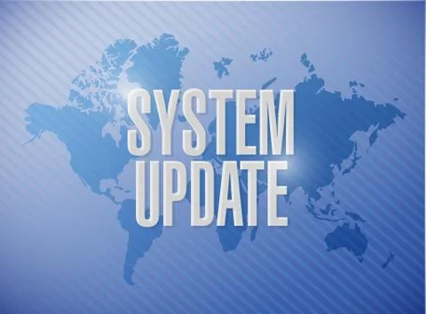 System update world map sign concept Stock Illustration