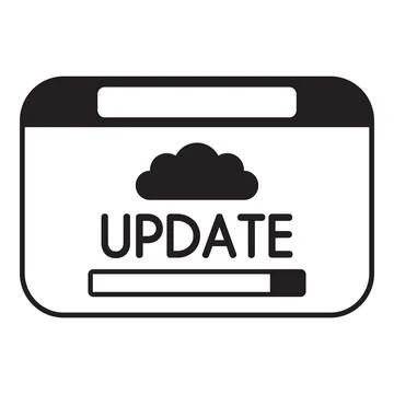 System updating on cloud computing platform with progress bar Stockillustratie