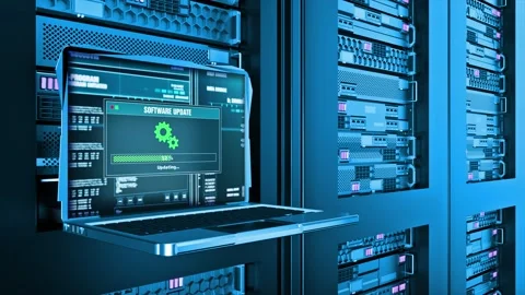 System Updating Update Failed Warning Error Alert Text on Computer Screen Stock Footage 219194975