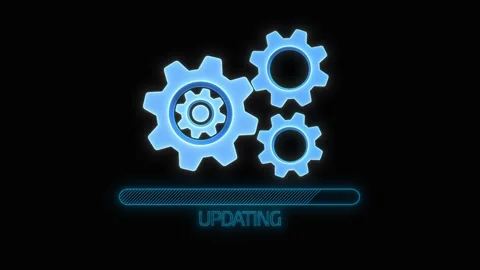 System Upgrade Loading Gears Automation Status Screen Stock Footage 341357947