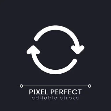 System upgrade pixel perfect white linear ui icon for dark theme Illustrazione stock