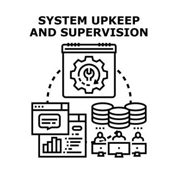 System upkeep and supervision concept vector illustration Stock Illustration