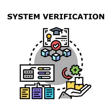 System verification process validating data quality and delivery Stock Illustration