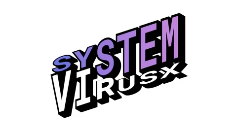 SYSTEM vs VIRUSX, 3D Text Animation in Isometric View with Opposite Word Motion Stock Footage 314264103