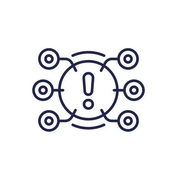 System warning, error line icon on white Stock Illustration