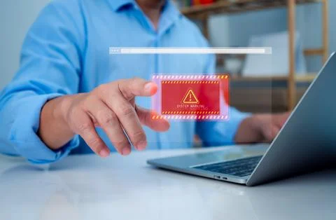 System warning hacked alert, Staff receive notifications from the system fr.. 스톡 사진