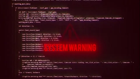 System Warning Message Animation System Failure Notification Stock Footage 343395336