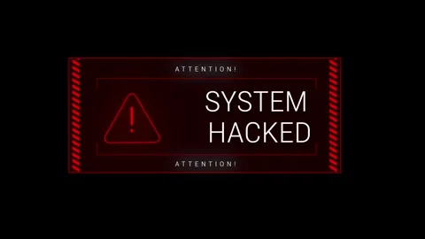 System Warning Virus sign Digital Noise Effect Screen Background. code System Stock Footage 247351757