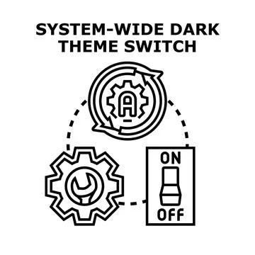 System wide dark theme switching mode concept イラスト素材