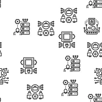 System Work Process Vector Seamless Pattern イラスト素材