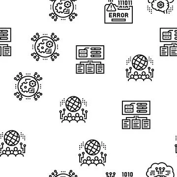 System Work Process Vector Seamless Pattern イラスト素材
