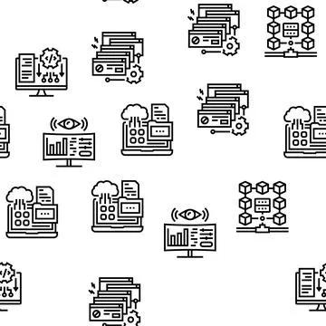 System Work Process Vector Seamless Pattern イラスト素材