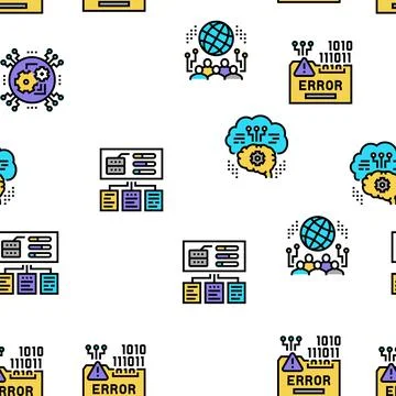 System Work Process Vector Seamless Pattern イラスト素材