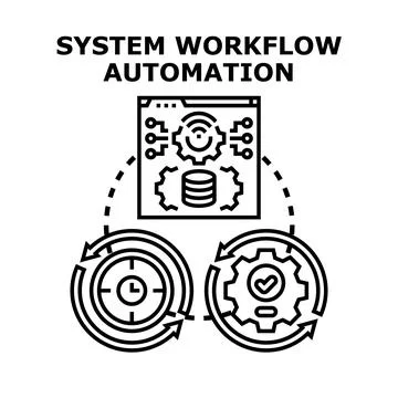 System workflow automation optimizing business process technology Stock Illustration