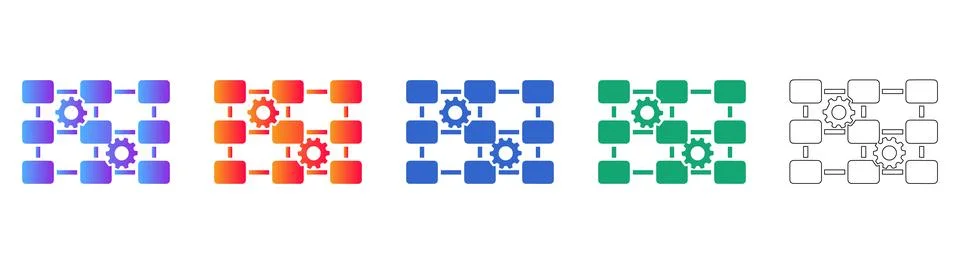 System Workflow Integration Icons イラスト素材