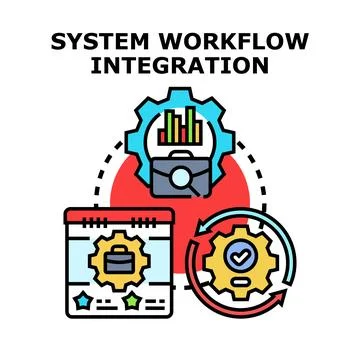 System workflow integration process optimization concept illustration Stock Illustration