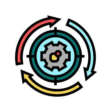 System working process color icon vector illustration Illustrazione stock