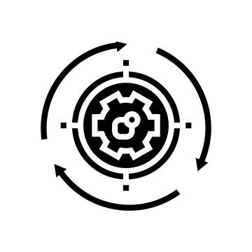 System working process glyph icon vector illustration 스톡 일러스트