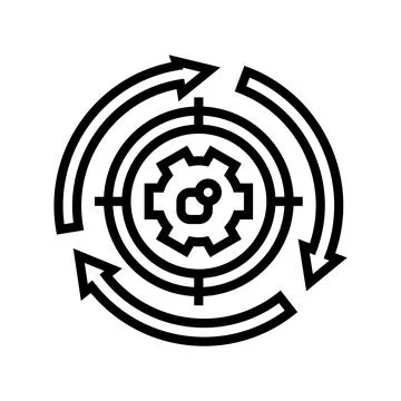 System working process line icon vector illustration Illustrazione stock